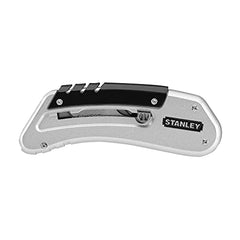 Stanley Quickslide Pocket Knife All-metal with Belt Clip Ref 0-10-810, Silver/ Black