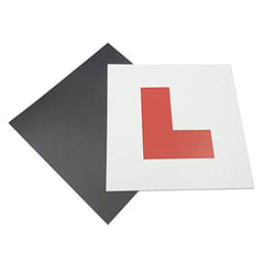 BEEWAY L Plates Fully Magnetic for Car Learning Driver - Extra Thick 1.0mm Strong Magnetic Back for Vehicles, Easy to Attach & Remove - 2 Pack