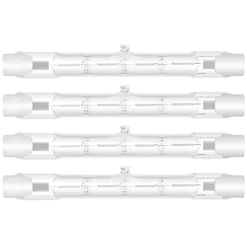 XBOCMY 4 Pack R7s Halogen Bulb 118mm 200W Dimmable 230V 3100lm 2700k Warm White Energy Saving Tungsten Linear Bulbs Floodlight J118 Security Light Bulb