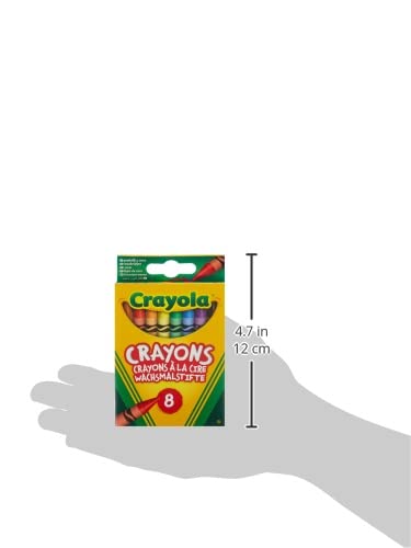 CRAYOLA Wax Colouring Crayons - Assorted Colours (Pack of 8), A Must - Have for All Kids Arts and Crafts Sets, Ideal for Kids Aged 3and