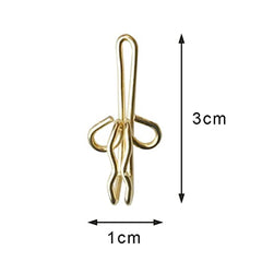 kuou 100 Pieces Brass Curtain Hooks, Metal Curtain Hook Brass Drapery Hooks, Curtain Hooks Brass Curtain Header Tape Drapery Hooks (Gold)