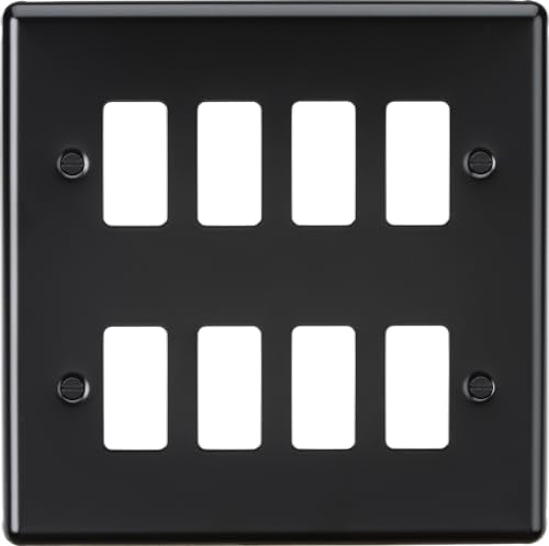 Knightsbridge 8G Grid Faceplate - Matt Black