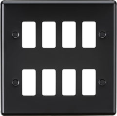 Knightsbridge 8G Grid Faceplate - Matt Black