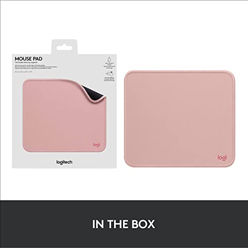 Logitech Mouse Pad - Studio Series, Computer Mouse Mat with Anti-slip Rubber Base, Easy Gliding, Spill-Resistant Surface, Durable Materials, Portable, in a Fresh Modern Design - Pink