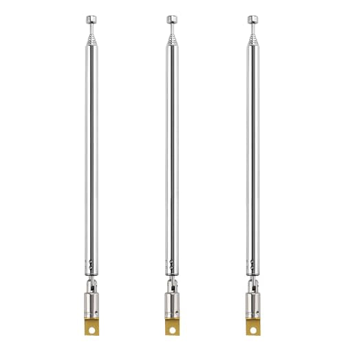 VooGenzek 3 PCS 75cm 7 Section Replacement Telescopic Aerial Antenna, DAB FM Antenna Replacement, Portable Radio Antenna, for DAB AM/FM Stereo Reception