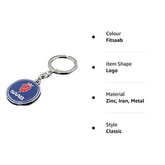 XIANGPICHI 3D Chrome Car Logo Alloy Key Ring Keychain Car Accessories (fitSAAB)