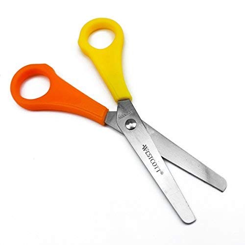 Westcott Children's Scissors - 5 inches/13cm - Left Handed - Yellow and Orange - Pack of 2 Pairs