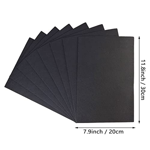 Jtnohx Stiff Felt for Crafts, 2mm Thick Colour Felt Sheets, 8 Pcs 20x30cm Craft Felt Fabric for Sewing & DIY Projects (Black)