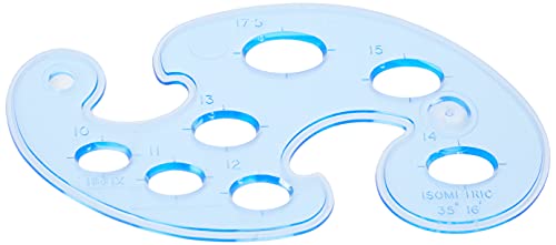 Helix French Curves And Ellipse Templates (Pack of 3), Blue Tint