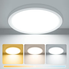 zemty 15W 1800LM LED Ceiling Light, Bathroom Lights Ceiling 3000K/4000K/6500K, IP44 Waterproof, Ultra Thin Round Flush Ceiling Light for Bedroom,Kitchen, Living Room,Toilet,Utility Room 18cm