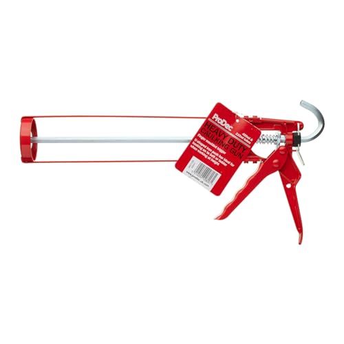 ProDec MG11ES Extra Strong Skeleton Caulking Gun, Sealants, Silicones, Adhesives - Professional Heavy Duty Applicator Suitable for High Viscosity Products,Red,400ml and 310ml