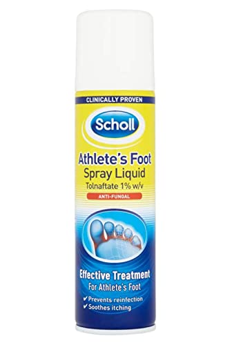 Scholl Athlete's Foot Spray, 150ml - Antifungal Treatment, Clinically Proven With Tolnaftate, Fast-Acting Spray For Athlete's Foot Relief, Eliminates Fungus, Soothes Itching & Burning (Pack Of 1)