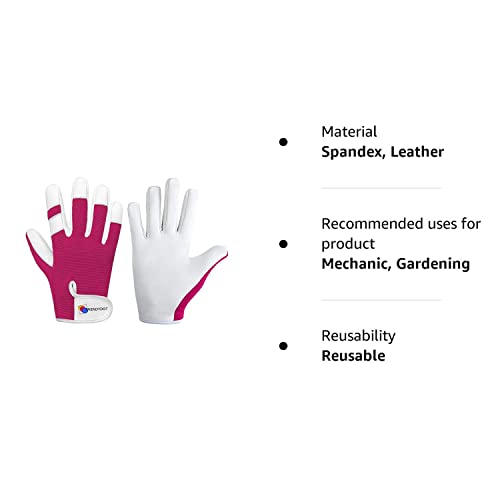 TRENDYDOT Gardening Gloves for Women/Men - Thorn Proof Garden Gloves - Ladies Working Gloves - Breathable Safety Work Gloves - Gardening Gifts, Leather Mechanic Gloves, Garden Tools (Small, Pink)