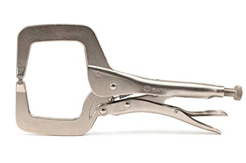 SATA ST71601SC 11-Inch C-Clamp Locking Pliers with Regular Tips, Nickel-Plated Steel Body and Narrow Profile to Fit into Confined Areas