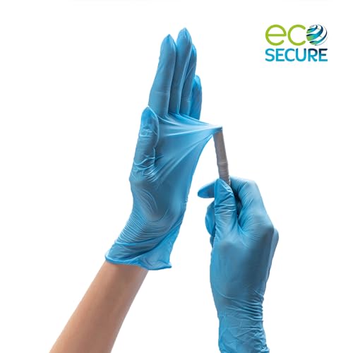 Ecosecure Multi-Purpose Nitrile 100 Disposable Gloves Medium - Powder Free, Latex Free & Non-Sterile - Food Approved, Medical & Industrial Protection - Box of 100