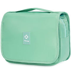 Travel Hanging Toiletry Wash Bag Makeup Cosmetic Organizer for Women Waterproof (Dark Green)