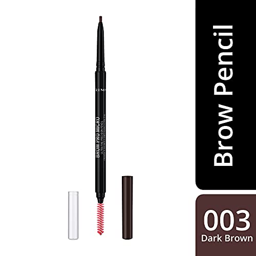 Rimmel Brow Pro Micro Dark Brown 003 Brown Eyebrow Cosmetic Defining & Filling Solid With Long Lasting Claim Eye Cosmetic Waterproof Pencil X1 X1 Standard Female Eyebrow 1 Mu