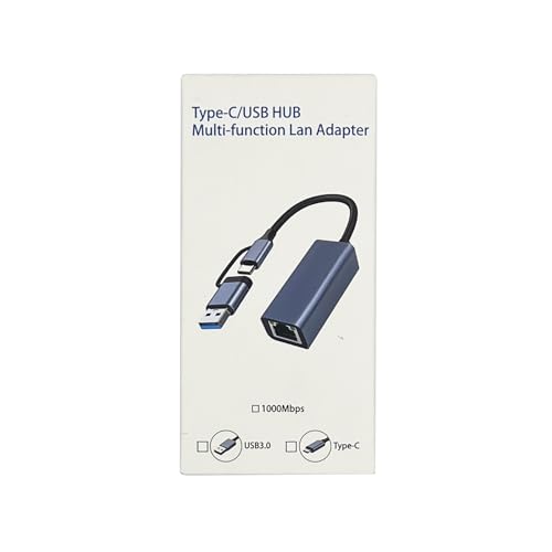 Avigers USB C to Ethernet Adapter 1000 Mbps, USB 3.0 to RJ45 LAN Wired Network 10/100/1000 Gigabit Ethernet Adapter for Windows XP, MAC OS, Linux, VISTA 7 8 10 11, Tablet, Laptop, Game Console, etc