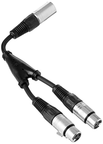 Pulse PLS00288 3 Pin XLR Male to 2x Female Adaptor Lead, Black