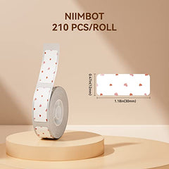 NIIMBOT Label Maker Tape Thermal Paper 0.47 inches x 1.18 inches(12×30mm) Printer Sticker Labeling Tape with Self-Adhesive for D11/D110/D101 Label Maker,1 Roll of 210 (Love)