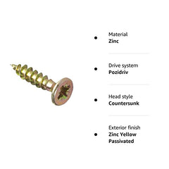 ForgeFix Multi-Purpose Single Thread Screws   4.5 x 25mm   Zinc Yellow Passivated   Box 200