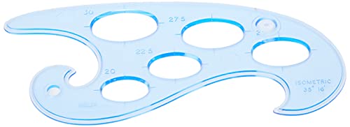 Helix French Curves And Ellipse Templates (Pack of 3), Blue Tint