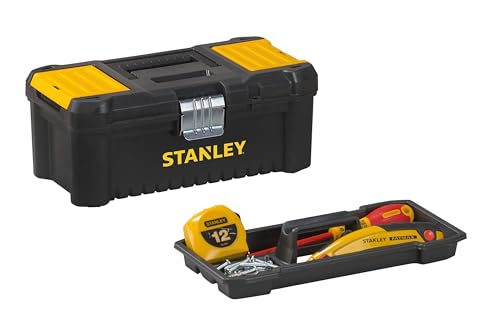 Stanley STST1-75515 Low Essential Tool Box, Black/Yellow, 12.5-Inch