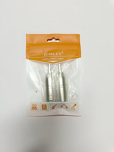 JOMLEY XLR Adapter, 6.35mm TS Mono to XLR Male Adapter, Quarter Inch TS Mono Male to Male XLR Converter Audio Micphone Adapter - 2 Pack