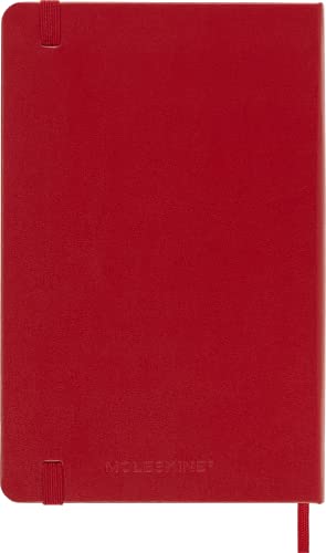 Moleskine Classic Ruled Paper Notebook, Hard Cover and Elastic Closure Journal, Color Scarlet Red, Size Medium 11.5 x 18 cm, 208 Pages