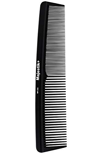 Hair Comb Black Professional Hairdressing Carbon Fiber Comb Master Barber and Salon Anti Static Heat Resistant Strong & Durable Medium and Fine Tooth By Majestikand