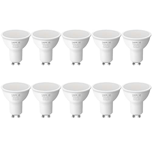 Lepro GU10 LED Bulbs, Warm White 2700K, 4W 345lm, 50W Halogen Spotlight Bulb Equivalent, Energy Saving GU10 LED Light Bulbs, 100° Wide Beam, Non-dimmable, Pack of 10