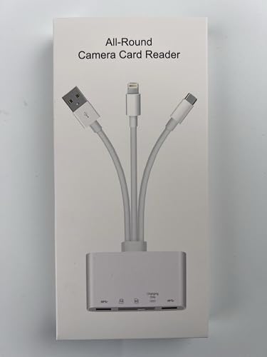 5-in-1 Memory Card Reader, USB OTG Adapter & SD Card Reader for iPhone/iPad, USB C and USB A Devices with Micro SD & SD Card Slots, Supports SD/Micro SD/SDHC/SDXC/MMC