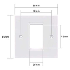 VCELINK RJ45 Socket Ethernet Cat6 Wall Socket Single Port Faceplate Flat Wall Plate for CAT6/CAT5E/CAT5 Network Cable with Keystone Jack Modular