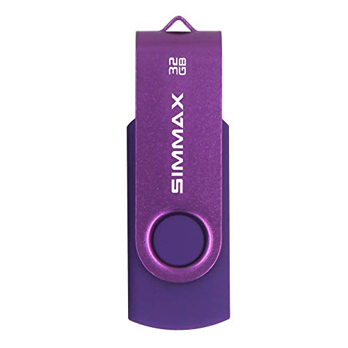 SIMMAX 32GB USB Flash Drives 5 Pack 32GB Memory Stick Swivel Design Thumb Drive USB Stick (32GB Blue Green Black Red Purple)