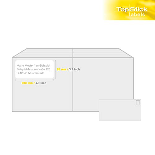 TopStick 8793 Multi-Purpose Labels, 3 Labels Per A4 Sheet, 200 x 95 mm, 300 Labels, Self Adhesive, Large Stickers for Laser and Inkjet Printers, White