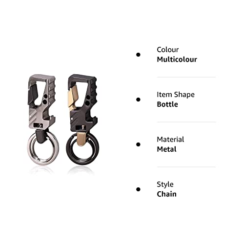 nuosen 2 Pcs Keychain, Car Key Chain Metal Keyring Bottle Opener Keychain for Men