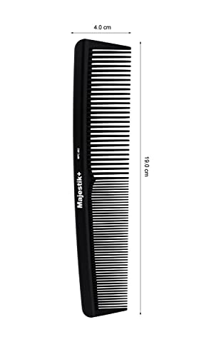 Hair Comb Black Professional Hairdressing Carbon Fiber Comb Master Barber and Salon Anti Static Heat Resistant Strong & Durable Medium and Fine Tooth By Majestikand