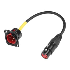 XMSJSIY D-Type XLR Male Panel Mount to XLR Female Connector Pass Through Cable,3 Pin Mic XLR Feed/Pass Thru Converter Compatible with Microphone - 30cm/11.8inch 1PC (Male to Female)