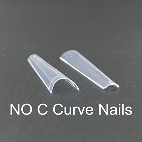 JZK 240x XXXL Clear Half Cover Extra Long Coffin Nail Tips For Acrylic Extensions, No C Curve False Nail Tips Long For Gel And Acrylic Nails, 3XL Finger Nail Extension Tips