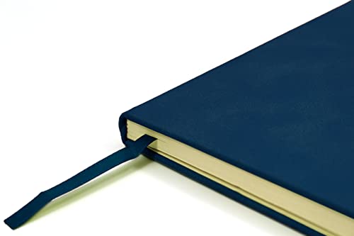 Silvine A5 Executive Hardback Notebook / Journal Blue. 160 Lined Pages of 90gsm Premium Ivory Paper, 197BL