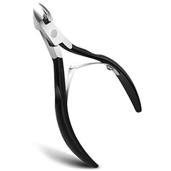 FERYES Cuticle Nippers Professional Stainless Steel Cuticle Trimmer, Extremely Sharp Cuticle Cutters Remover Scissors Pedicure Manicure Nail Matt Balck