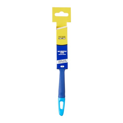 Fit For The Job 1 inch No Bristle Loss DIY Cutting In Paint Brush For A Smooth Finish Painting with Emulsion, Gloss and Satin Paints on Walls, Ceilings, Furniture, Wood & Metal, 1 inches 25mm