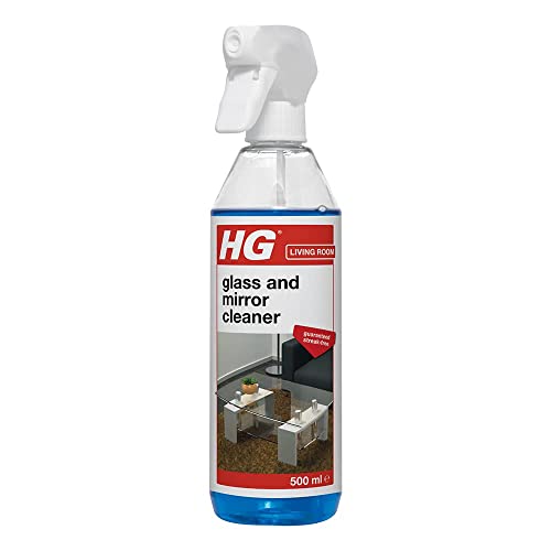 HG Glass and Mirror Cleaner, Streak-Free Glass Cleaner, Effectively Removes Grease & Dirt from Windows & Surfaces Quickly - 500ml Spray (142050106)