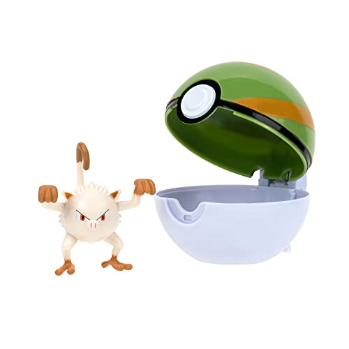 Pokémon Clip ‘N’ Go Mankey and Poké Ball Includes 2-Inch Battle Figure and Nest Ball Accessory