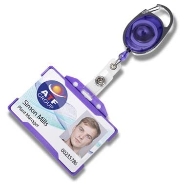 ID Card It ID Card Pass Badge Holder and Premier Yo Yo Retractable Reel (Purple)