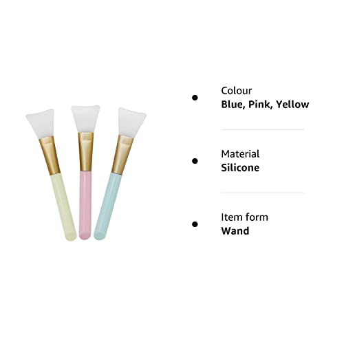 3 Pack Silicone Face Mask Makeup Brushes, Facial Mask Brush Skin Care Beauty Tool Silicone Cosmetic Brush Mud Mask Brush DIY Makeup Tool (Multicolor)