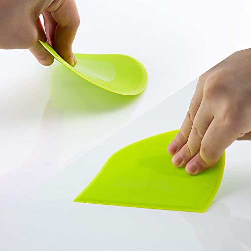 LUTER 2pcs 12x9.5cm/4.72x3.74 inches Dough Scraper Plastic Pastry Cutter Bowl Scrapers Dough Bread Cutters for Cake Decorating Baking (Green, White)