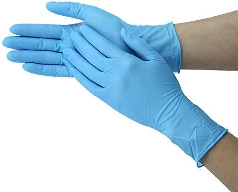 Ruiyang Box of 100 x Blue Disposable Nitrile Gloves For Examination, Medical, Industrial, Hair, Beauty, Food, Janitorial and others - Powder Free, Latex Fre (Blue, Small)