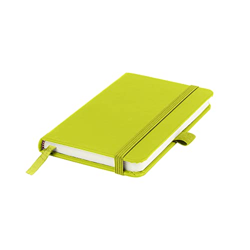 Savvy Bee 2 x Notebooks, Double Pack A6 Notebook New Lined Pocket Hardback Small Journal with pen loop, elastic closure and ribbon marker 196 pages / 98 sheets Notepad Notes Pad (Lime)