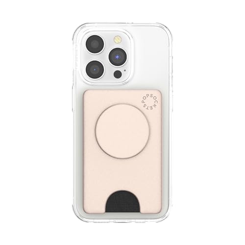 PopSockets PopWalletand with Integrated Swappable PopTop for Smartphones and Tablets - Shimmer Rose Gold